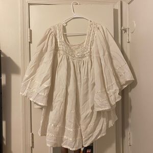 Vintage White Cotton Crochet Dress 🤍